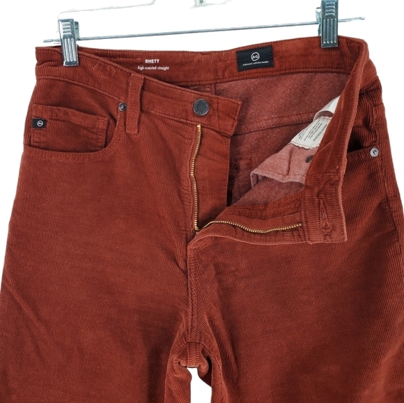 AG Adriano Goldschmied Rhett Corduroy Pants Ws 27 Hi Rise Straight 29x27 Adult - Picture 6 of 12